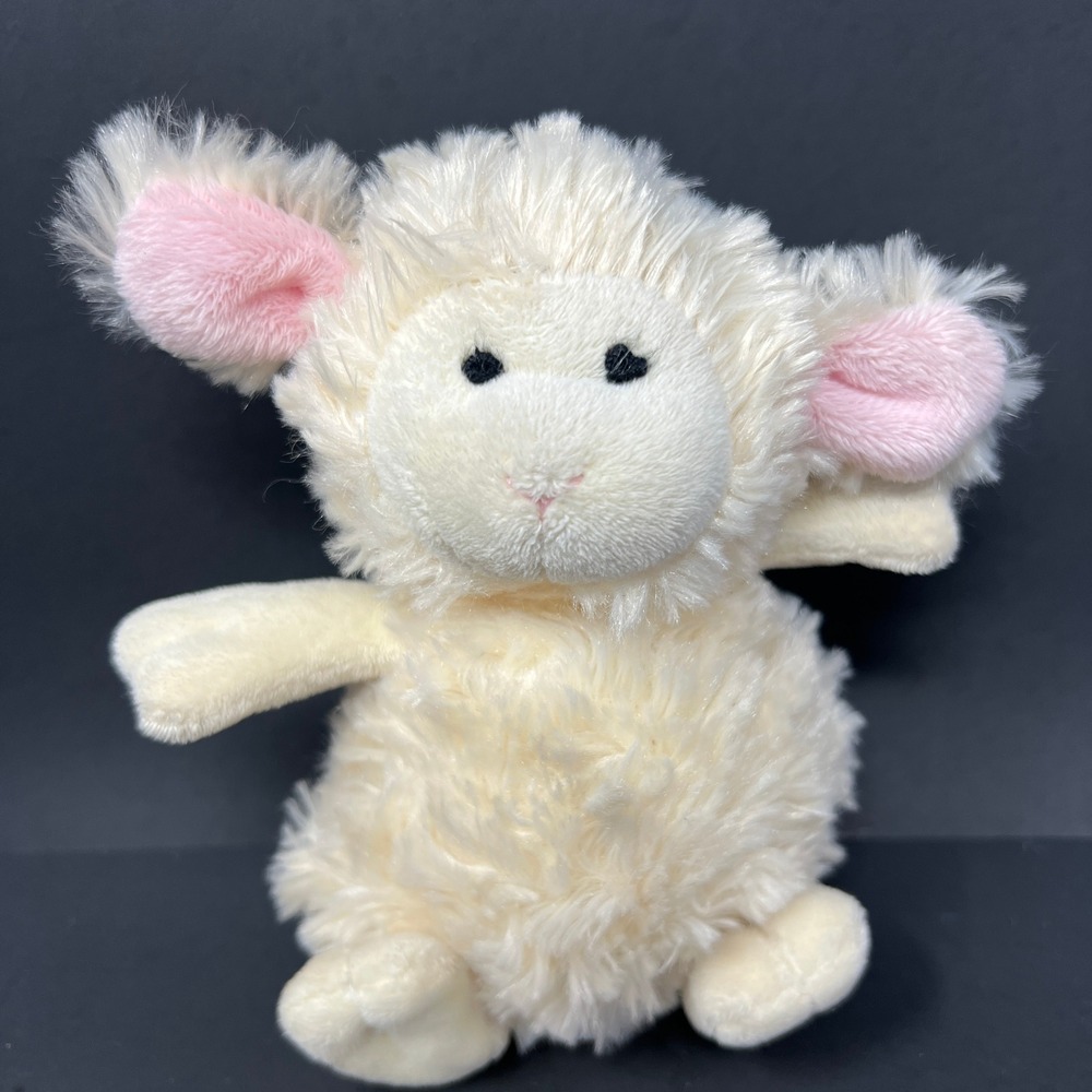 Ganz Luvpets Lamb Toy 6 Inchβ White Pink HE9693 Shaggy Plush White Fur